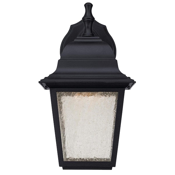 Westinghouse Fixture Wall Outdoor LED Dimmableable 9W Lantern, Black Clear Seeded Glass 6400100 - main